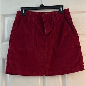 Red Corduroy Skirt Old Navy